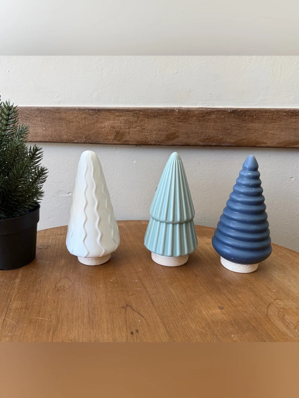 Target Ceramic Holiday Tree Trio in White, Light green and Navy